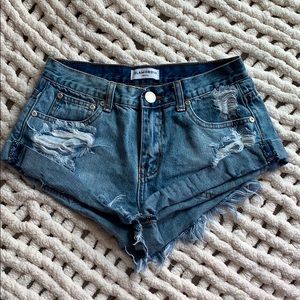 Cheeky Cutoff Denim Distressed Shorts